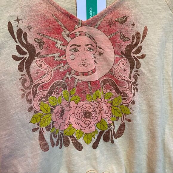 NWT Stitch & Pine Celestial Yellow Cropped Top Size XL - Picture 3 of 7